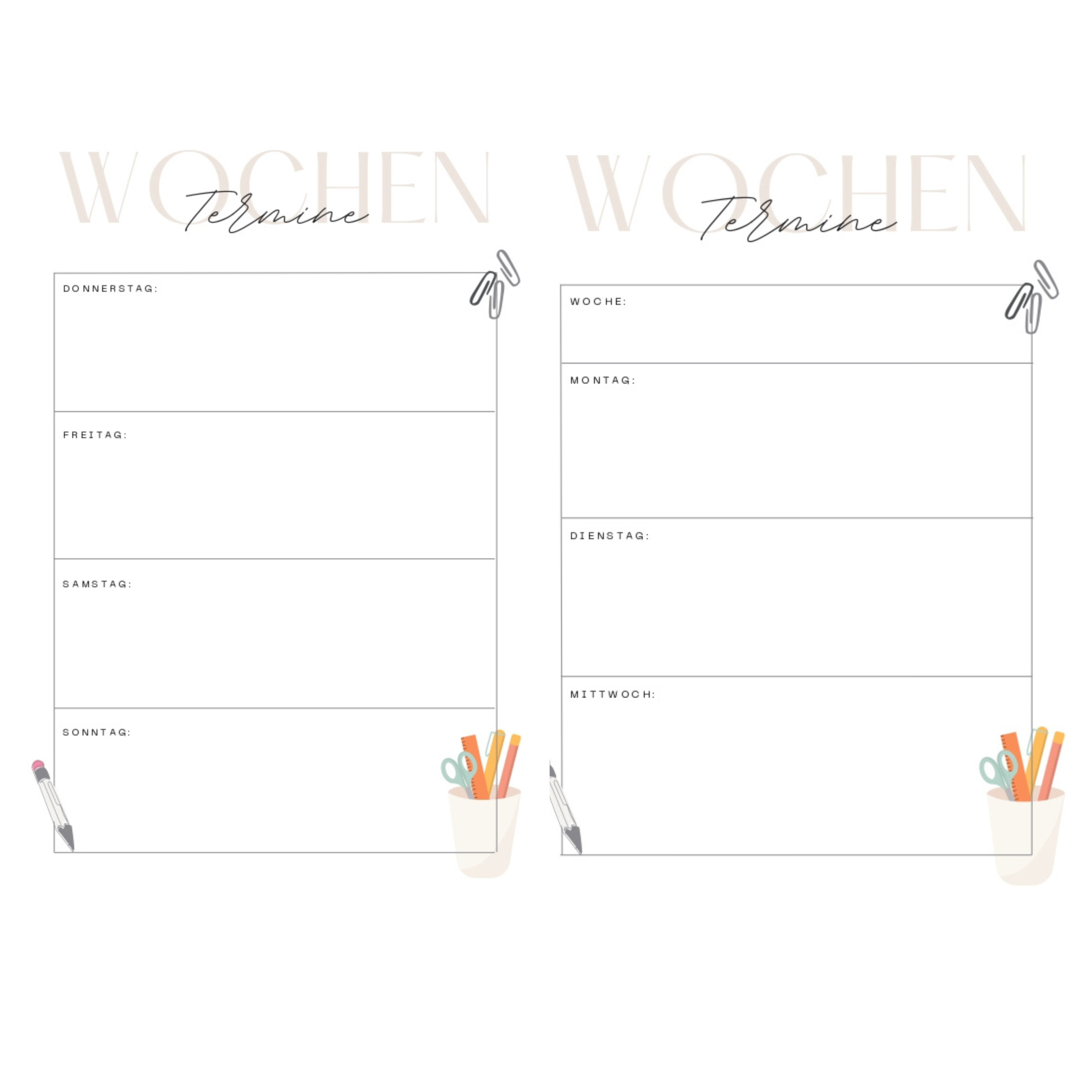 Wochenplaner mit Binder A5